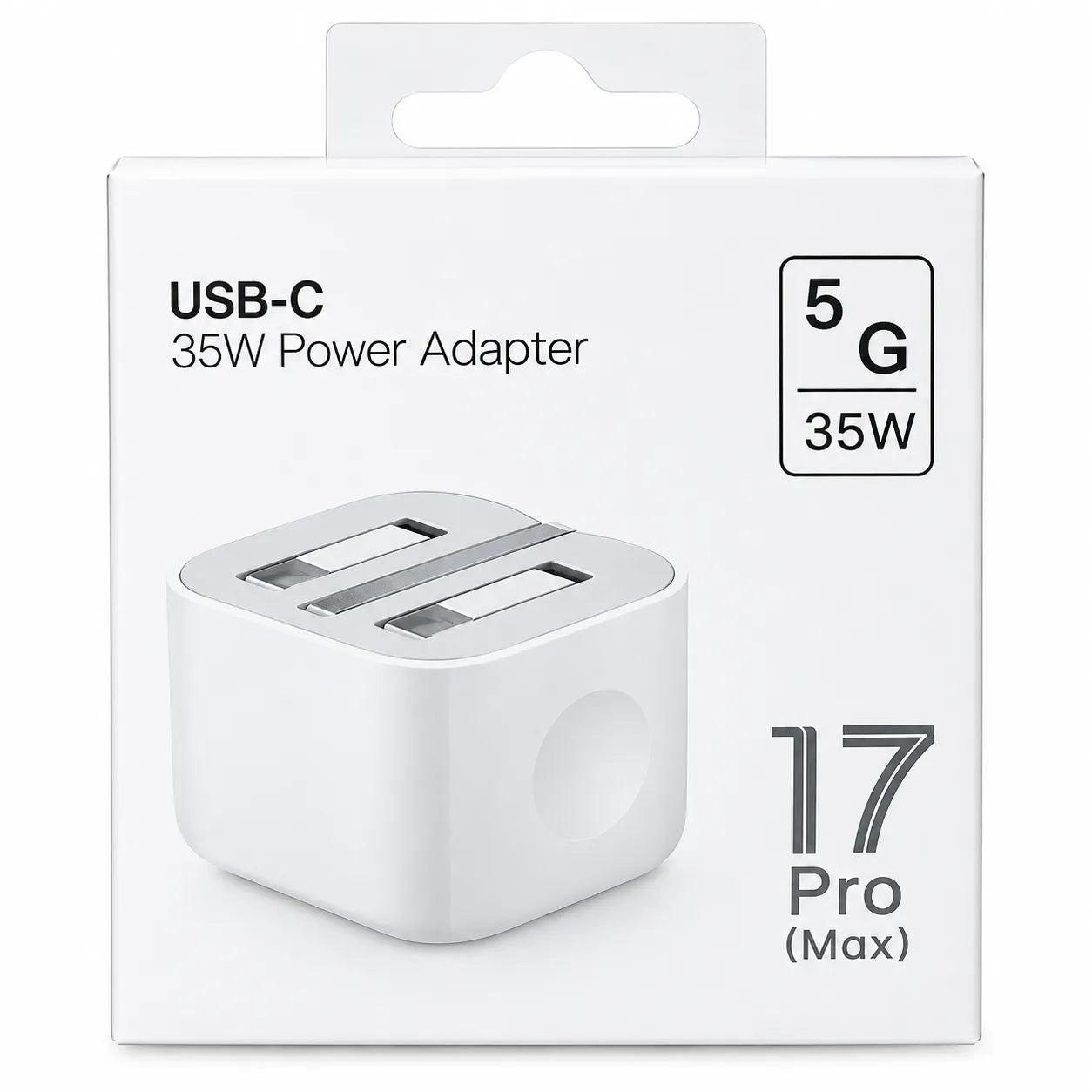 35W USB-C Power Adapter Box iPhone 17 Pro Max Compatible