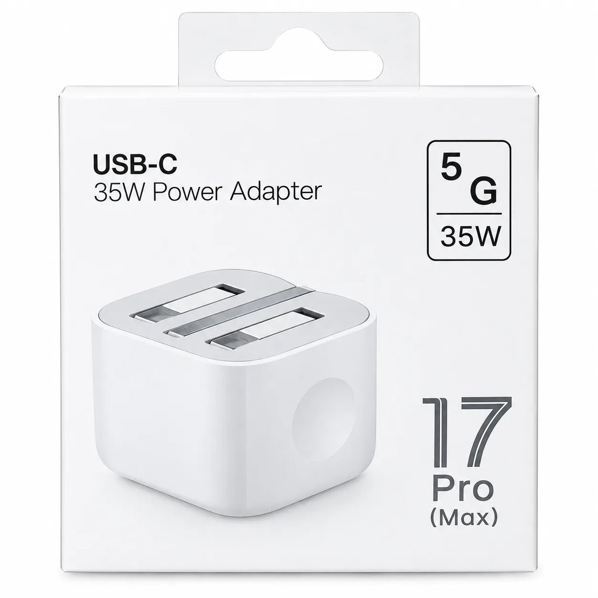 35W USB-C Power Adapter Box iPhone 17 Pro Max Compatible
