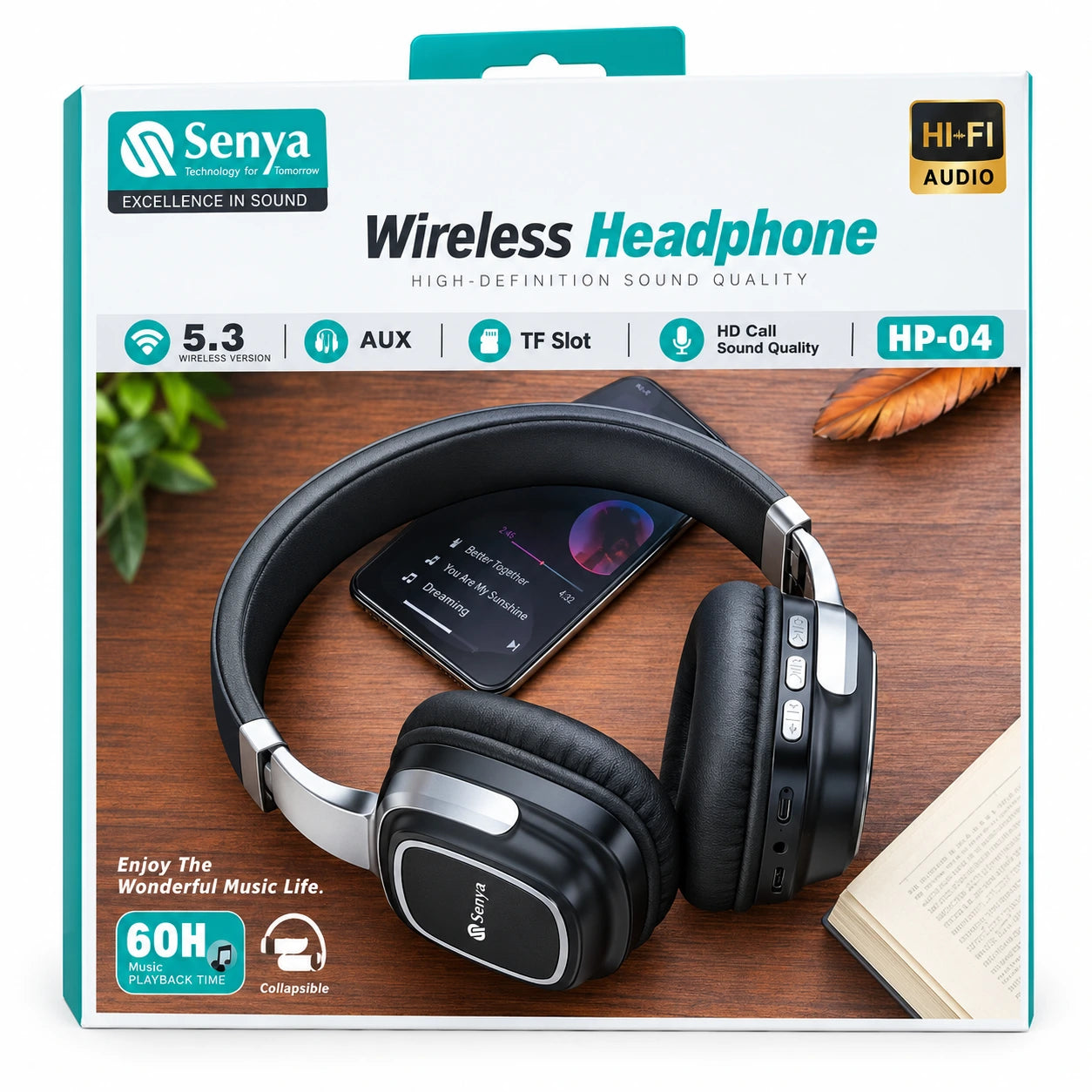 Senya HP-04 Wireless Headphone Box Side